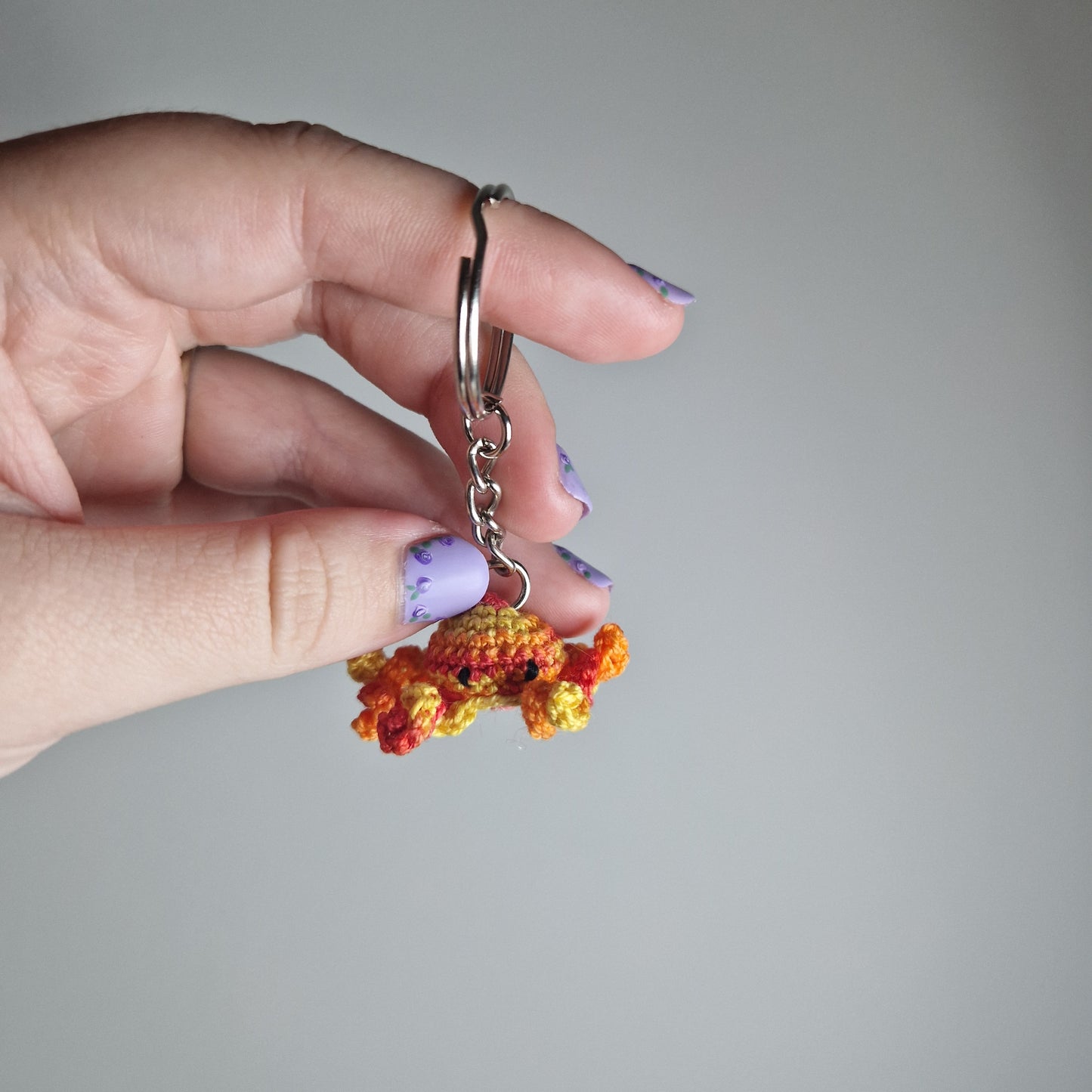 Octopus micro crochet keyring
