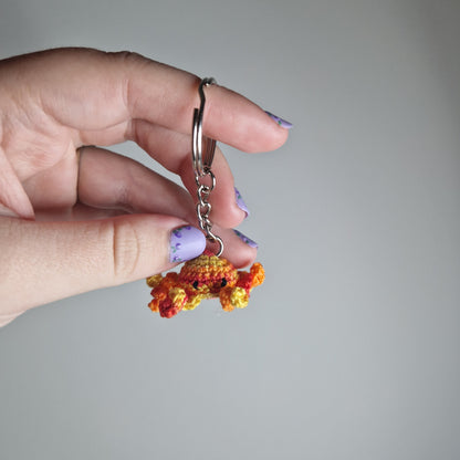 Octopus micro crochet keyring