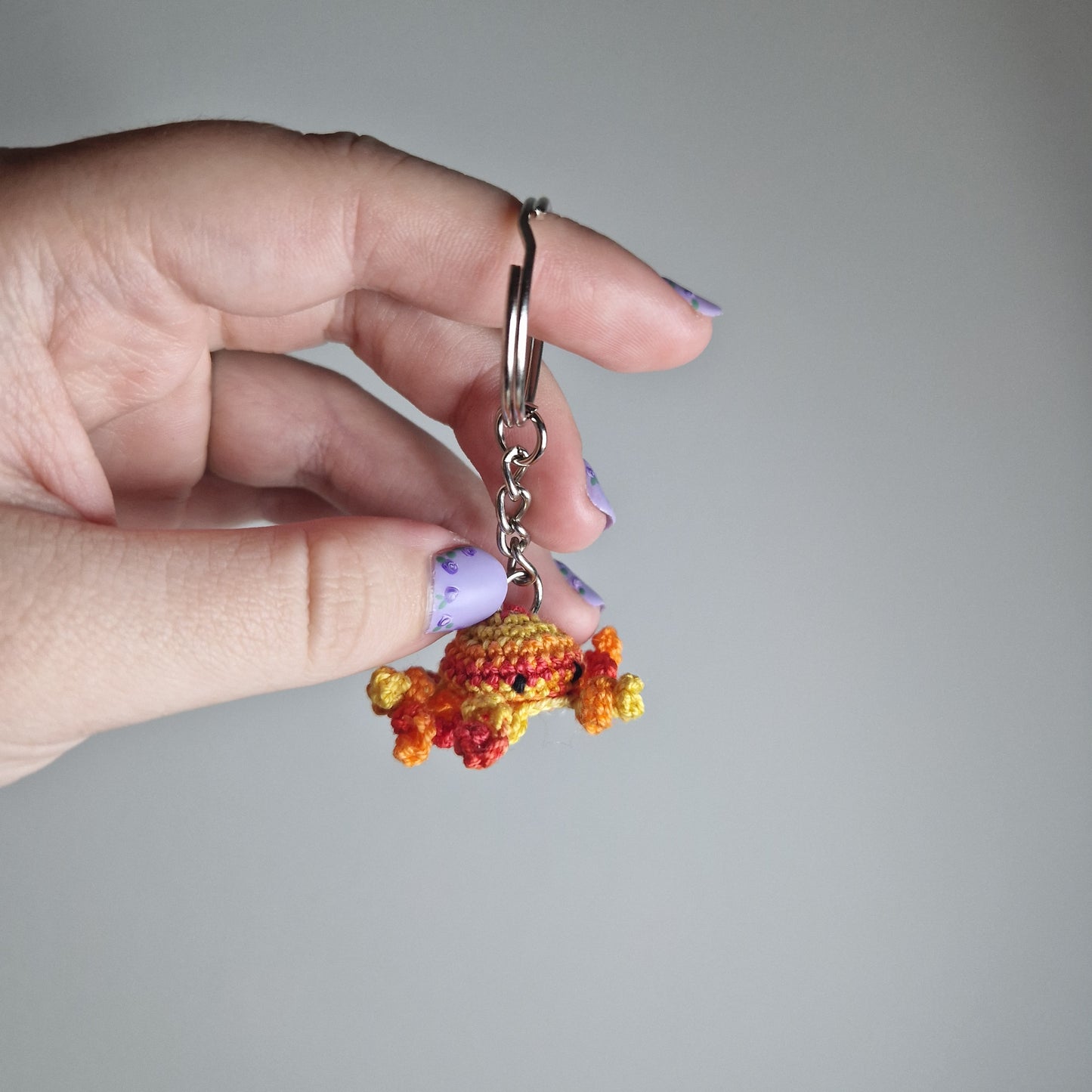 Octopus micro crochet keyring