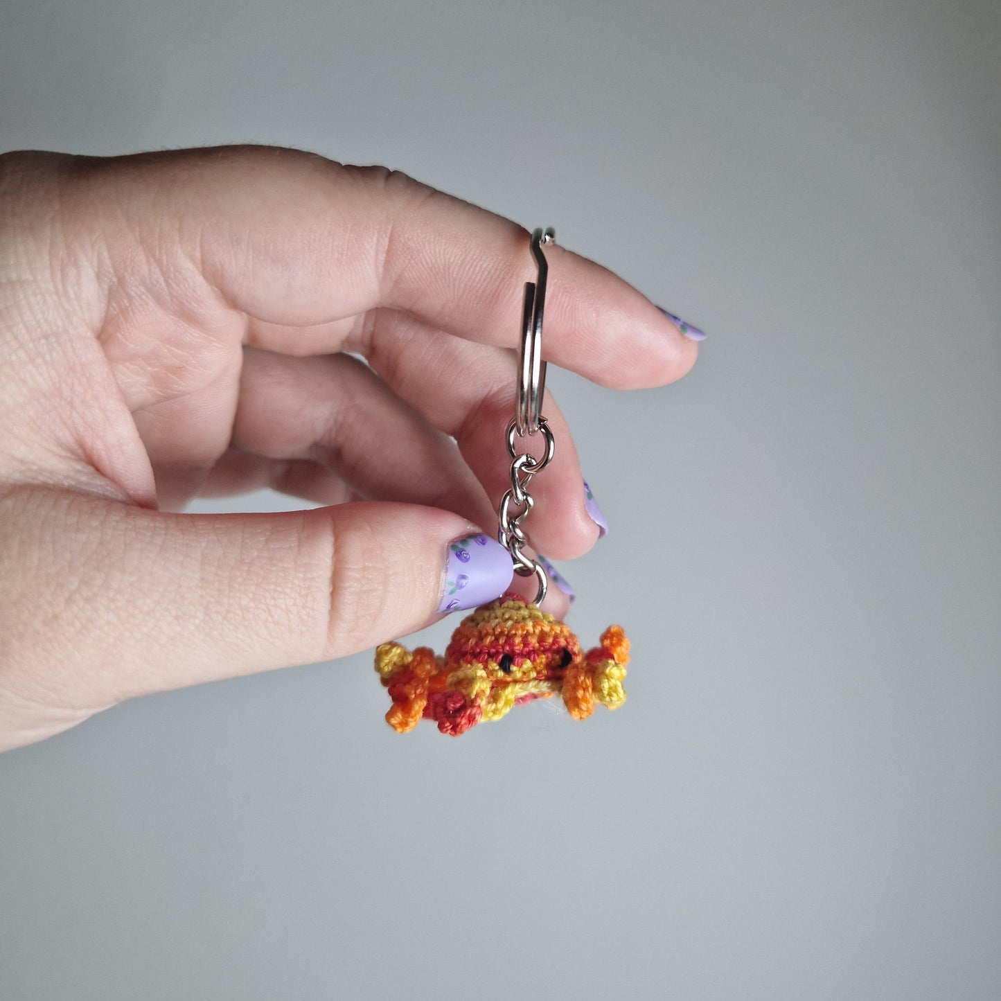 Octopus micro crochet keyring