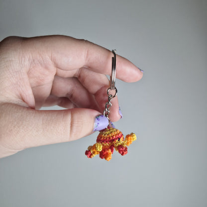Octopus micro crochet keyring