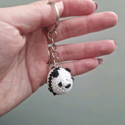 Panda lace yarn micro crochet keyring