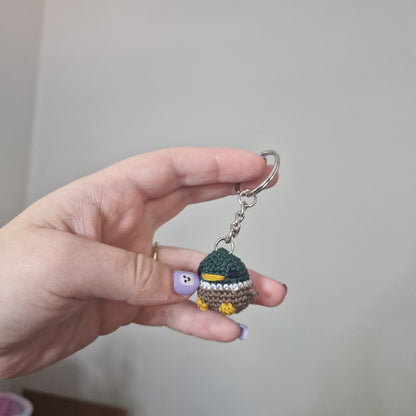 Mallard Duck micro crochet keyring