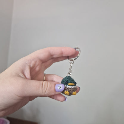 Mallard Duck micro crochet keyring