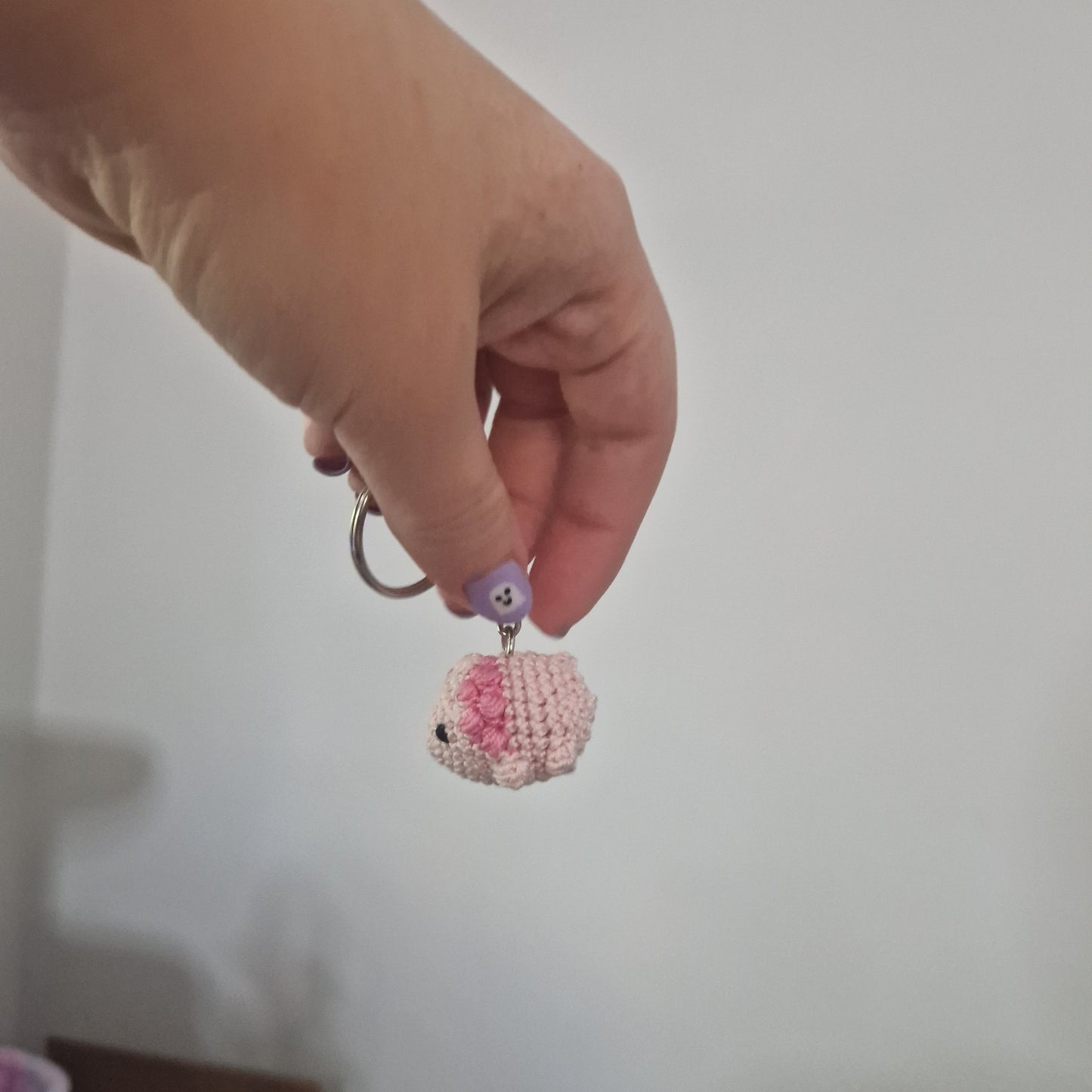 Lion micro crochet keyring