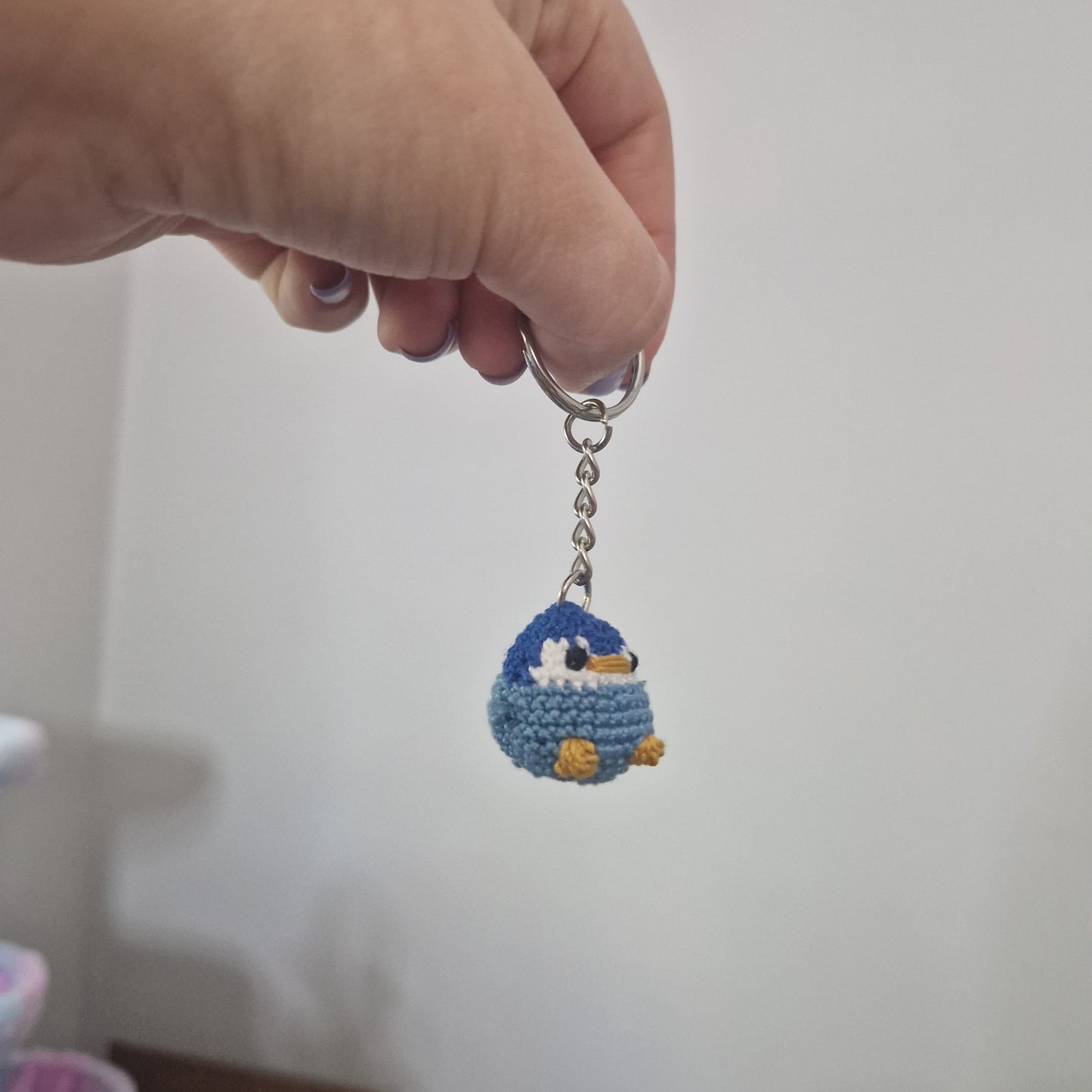 Baby Penguin micro crochet keyring