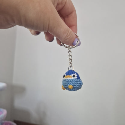 Baby Penguin micro crochet keyring