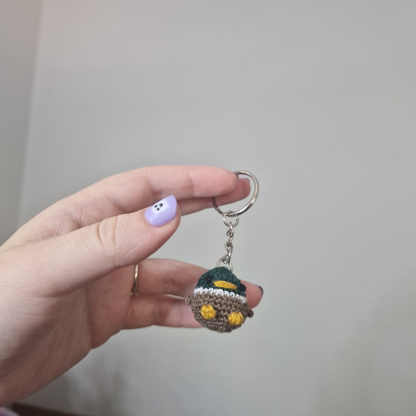 Mallard Duck micro crochet keyring