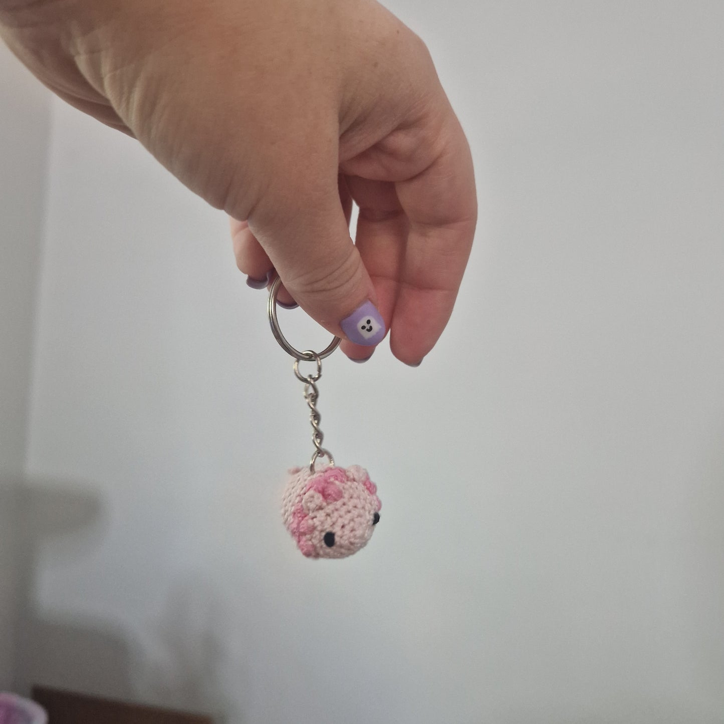 Lion micro crochet keyring