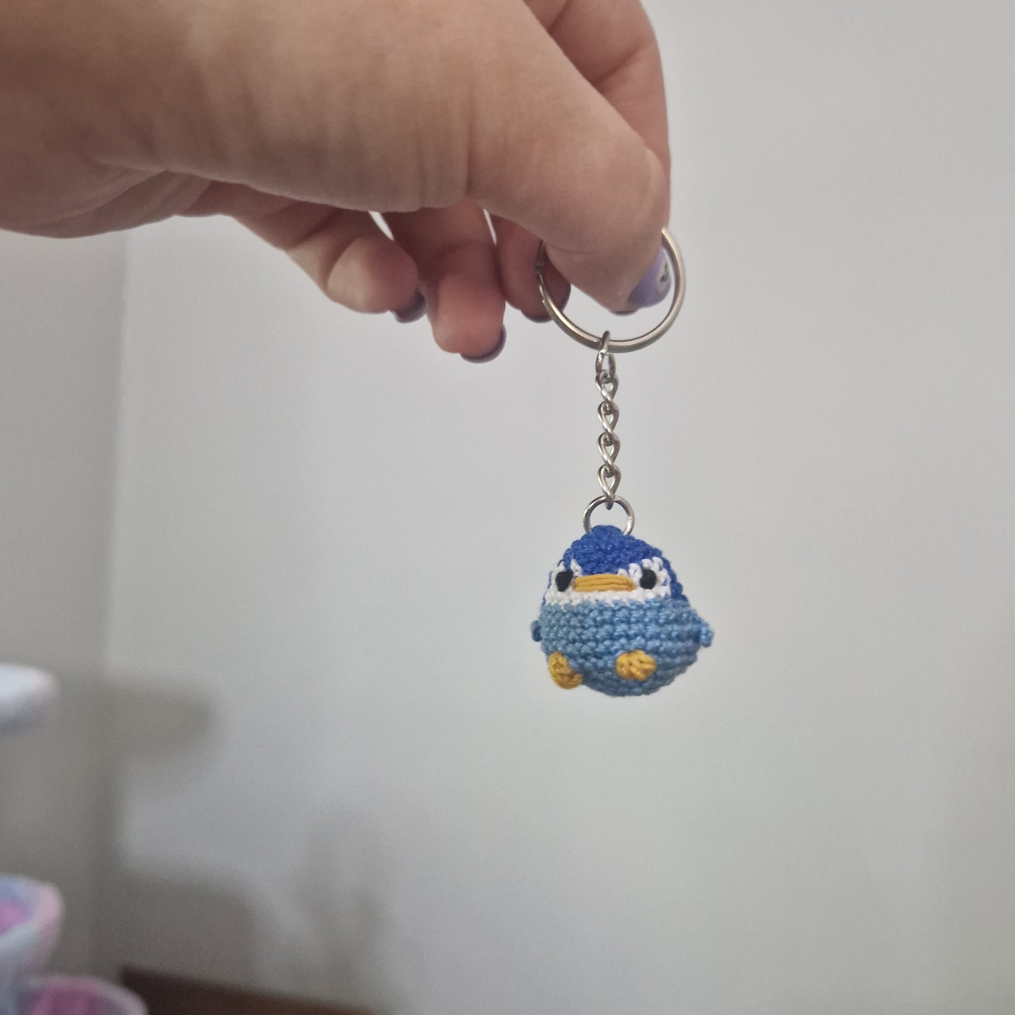 Baby Penguin micro crochet keyring