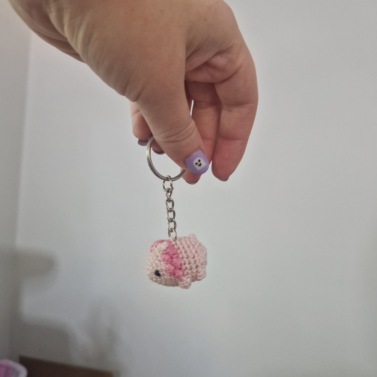 Lion micro crochet keyring