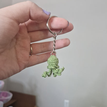 Jellyfish micro crochet keyring