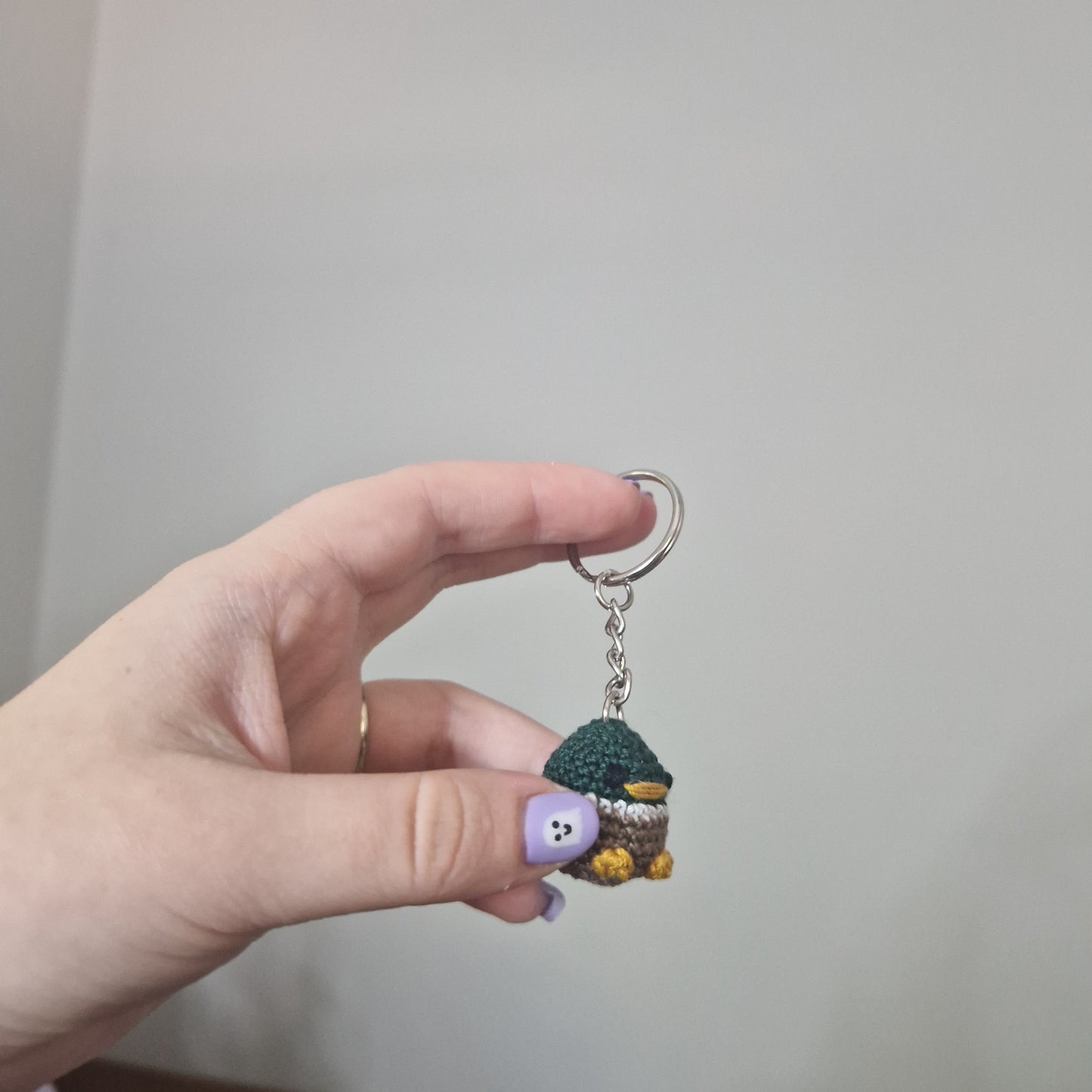 Mallard Duck micro crochet keyring