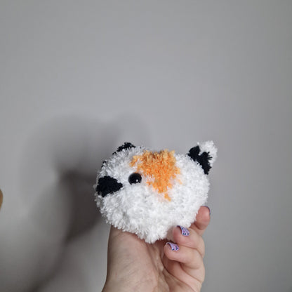 Calico cat fluffy small crochet plushie
