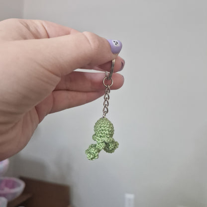 Jellyfish micro crochet keyring