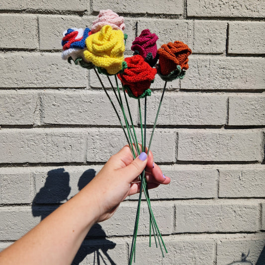 Rose microcrochet stem - ready to ship