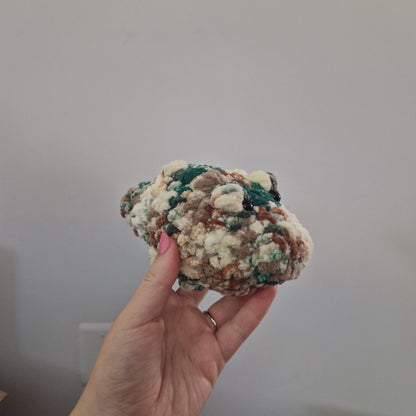 Brown, green alligator / crocodile crochet plushie