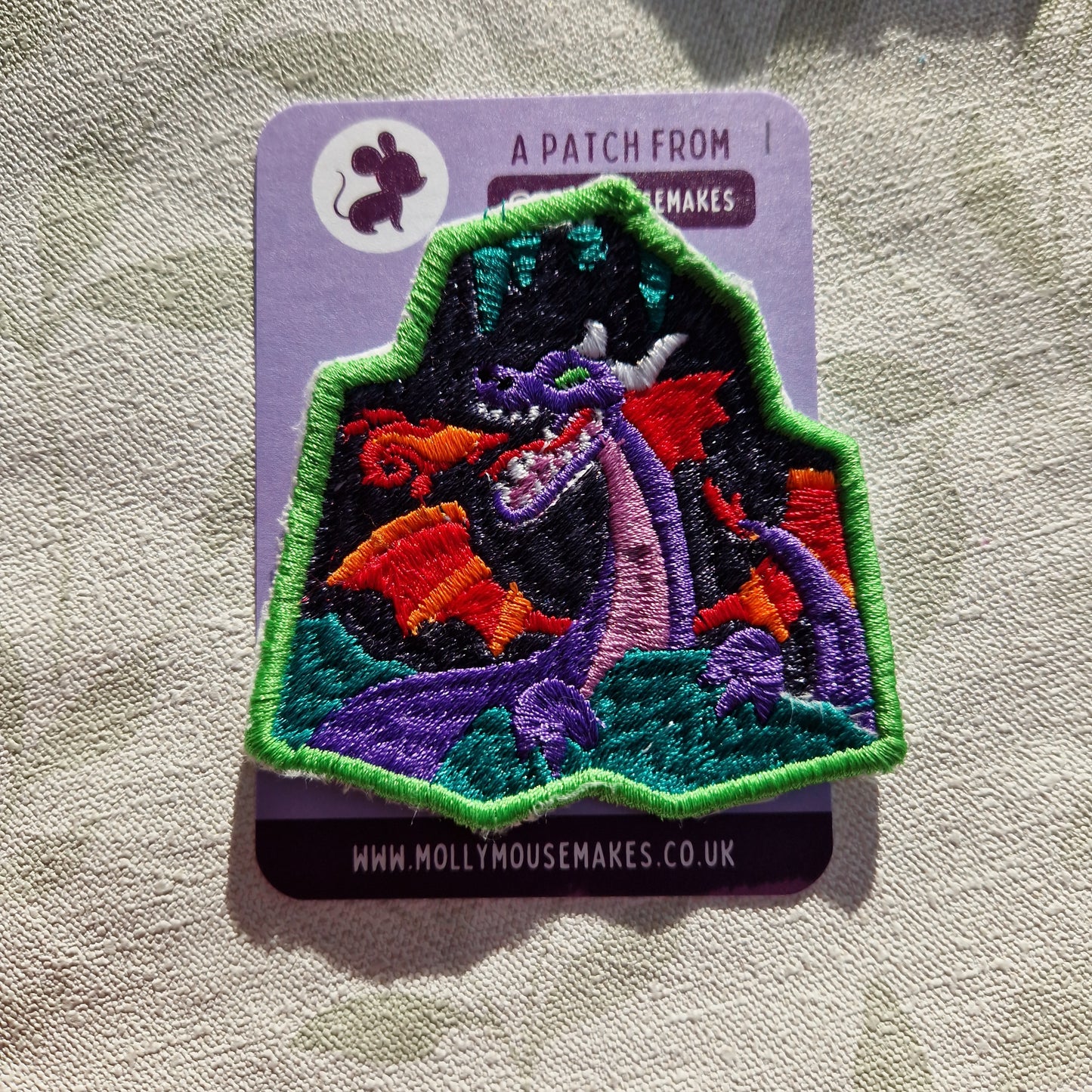 Practically perfect dragon iron-on embroidered patch 1