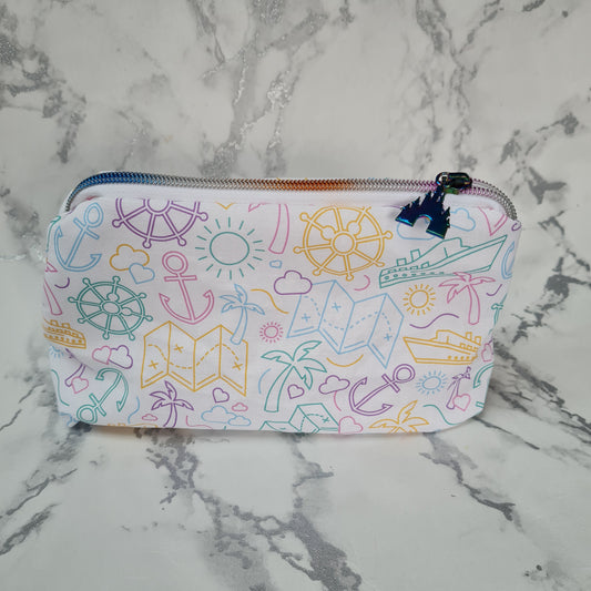 Rainbow Cruise Mouse lined triangle cosmetic bag with zipper -  Oh Boy Mouse