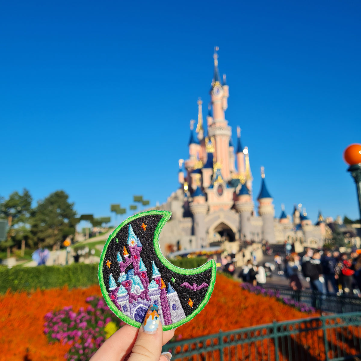 Spooky Castle iron-on embroidered patch