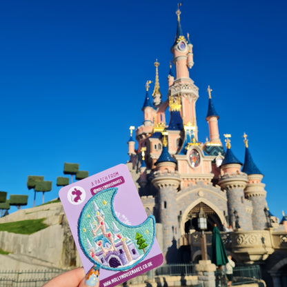 Christmas Castle iron-on embroidered patch