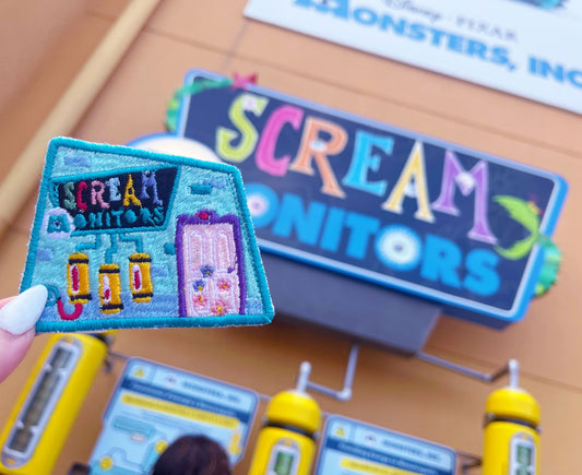 Scream Monitors iron-on embroidered patch